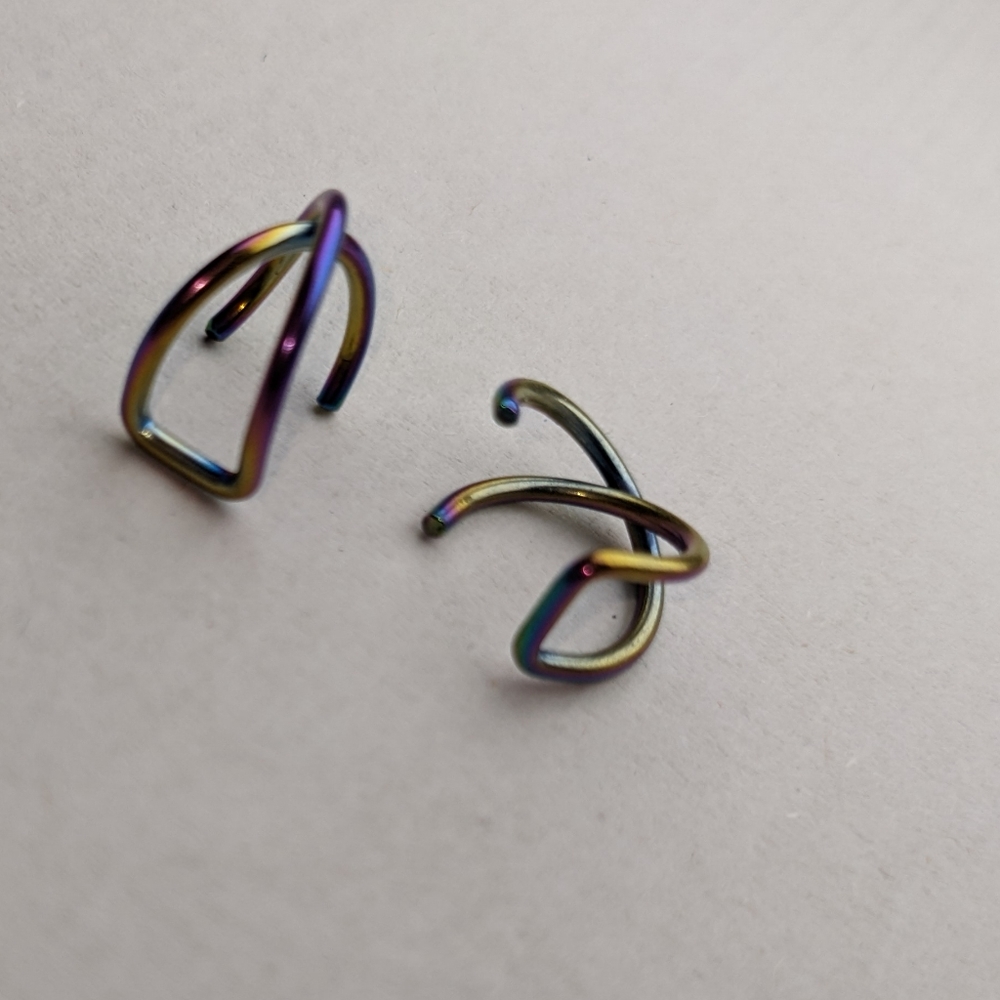 Cross Ear Cuff - Rainbow. No Piercing